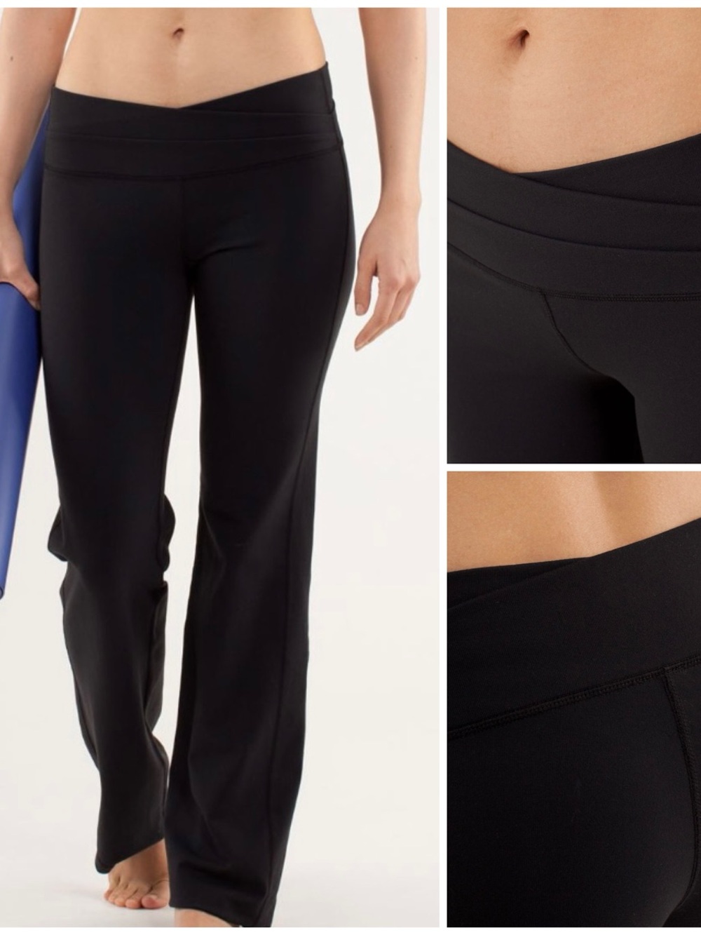 Lululemon Astro Black Pant Yoga Crossover V-Waist  Size 6